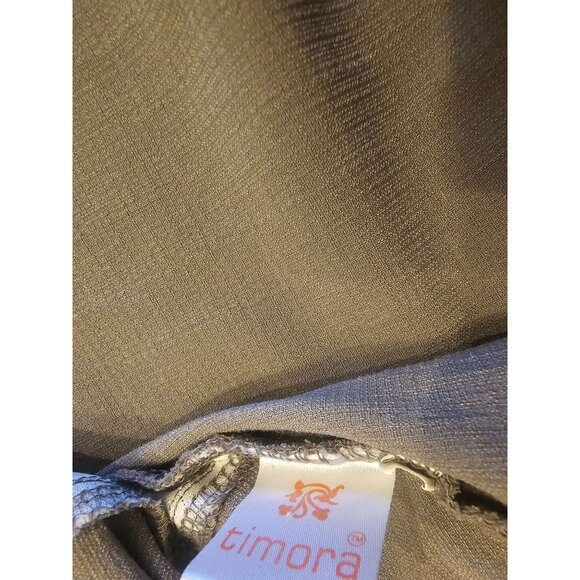 Timorra Artsy Gray Blouse With Layered Pleated Sleeves & Vibrant Embroidery XXL - Picture 11 of 11